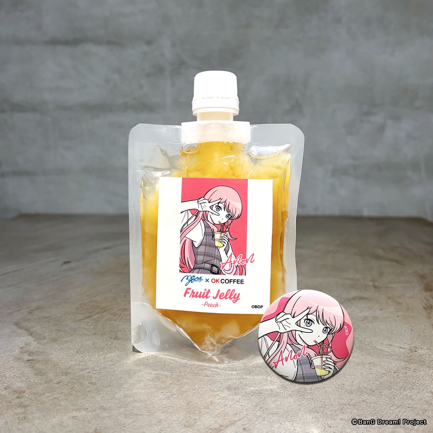 【BanG Dream!】フルーツゼリー・MyGO!!!!!×OK COFFEE　千早　愛音 　ピーチ味（缶バッジ付き）